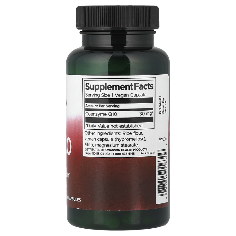 Swanson Vitamins, коэнзимQ10, 30 мг, 120 веганских капсул