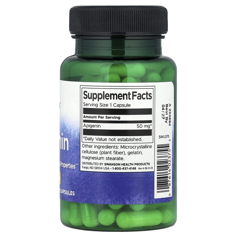 Swanson Vitamins, Апигенин, 50 мг, 90 капсул
