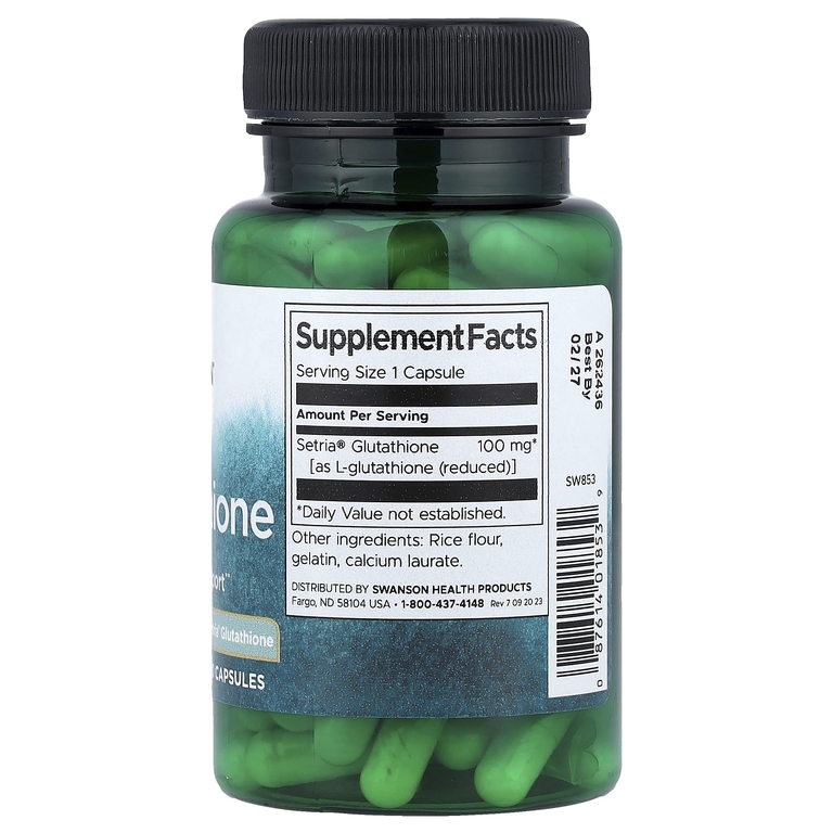 Swanson Vitamins, L-глутатион, 100 мг, 100 капсул