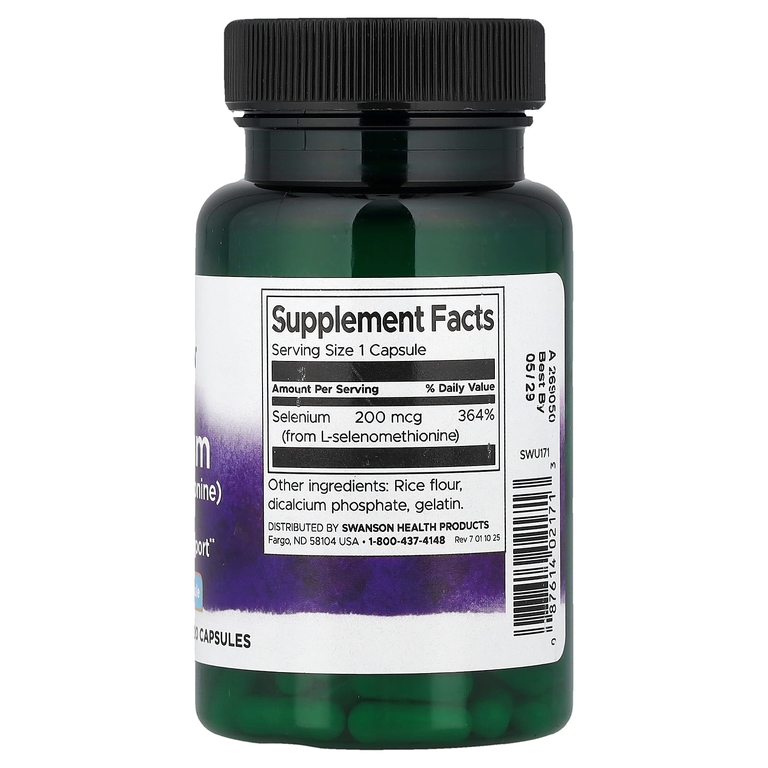 Swanson Vitamins, Селен, 200 мкг, 120 капсул