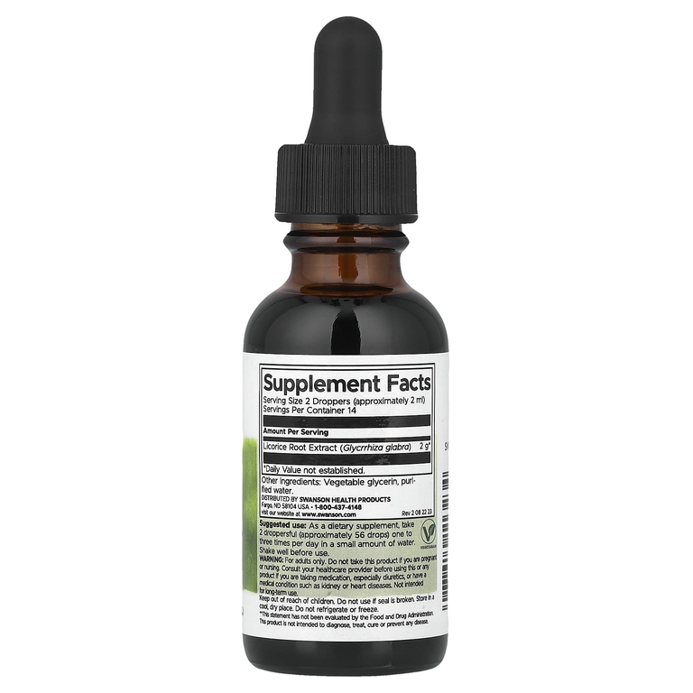Swanson Vitamins, Жидкий экстракт корня солодки, 29,6 мл (1 жидк. унц.)
