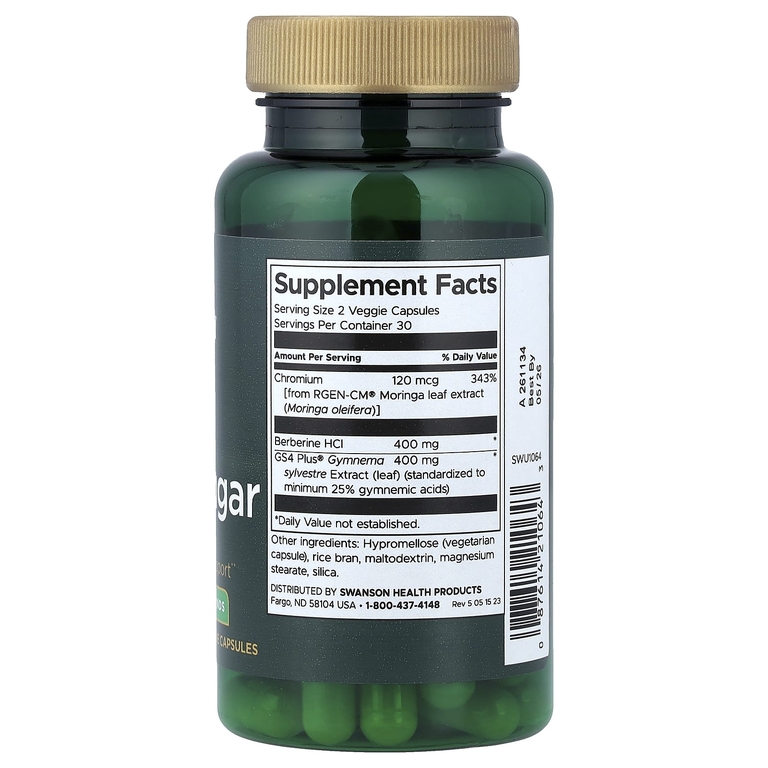 Swanson Vitamins, Чистый сахар в крови, 60 растительных капсул