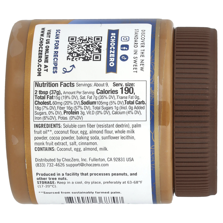 ChocZero, Паста из масляного печенья, 340 г (12 унций)