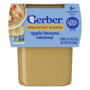 Gerber, 2nd Foods®, смеси для завтрака, для детей от 6 месяцев, овсянка с яблоком и бананом, 2 шт. по 113 г (4 унции) (Товар снят с продажи) 