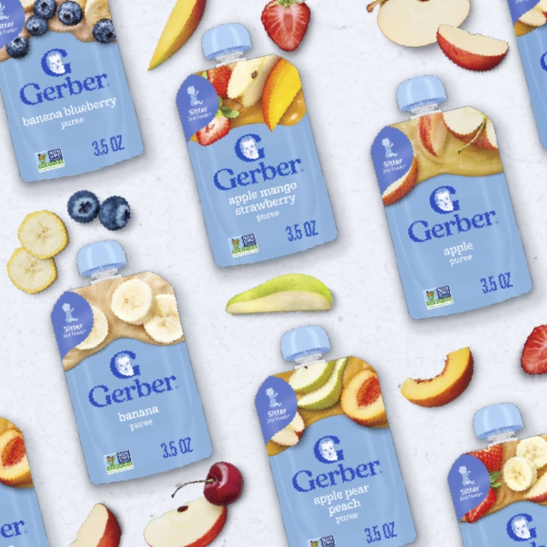 Gerber, 2nd Foods®, пюре, со вкусом яблока, манго и клубники, 99 г (3,5 унции) (Товар снят с продажи) 