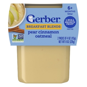 Gerber, 2nd Foods®, смеси для завтрака, для детей от 6 месяцев, овсянка с грушей и корицей, 2 упаковки по 113 г (4 унции) (Товар снят с продажи) 