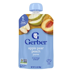 Gerber, 2nd Foods®, пюре, яблоко, груша и персик, 99 г (3,5 унции) (Товар снят с продажи) 