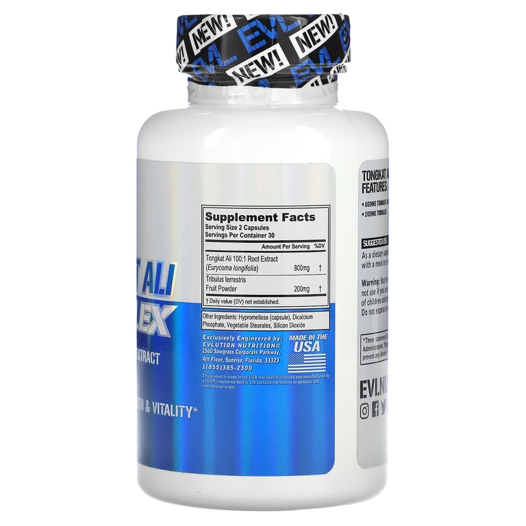 EVLution Nutrition, комплекс с эврикомой длиннолистой, 60 растительных капсул