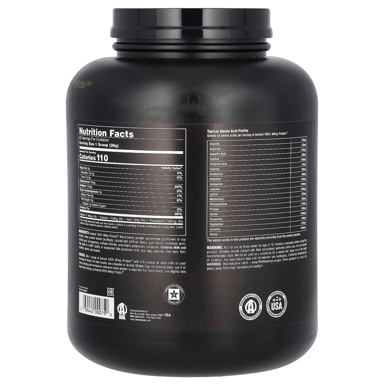 Animal, 100% порошок Whey Protein™, классическая ваниль, 1,81 кг (4 фунта)