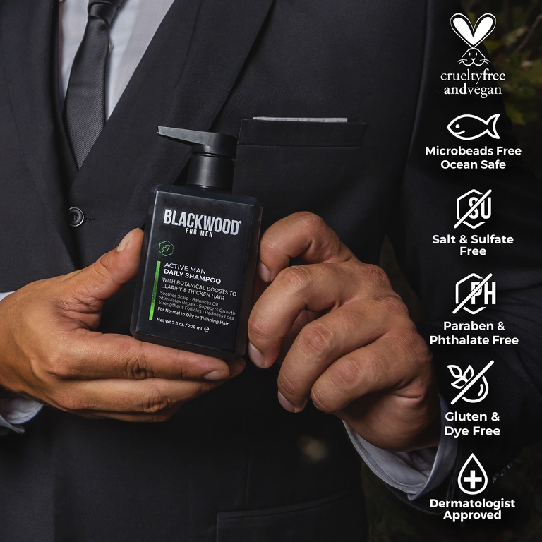 Blackwood For Men, Active Man Daily, шампунь для нормальных, жирных или истонченных волос, 200 мл (7 жидк. Унций)