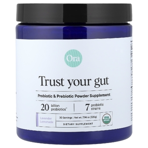Ora, Trust Your Gut, веганский порошок с пробиотиками и пребиотиками, со вкусом лавандового лимонада, 20 млрд КОЕ, 225 г (7,9 унции)
