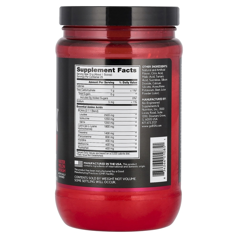 BSN, AminoX, EAAs, Watermelon Smash (на основе арбуза), поддержка и восстановление мышц, 375 г (13,2 унции)