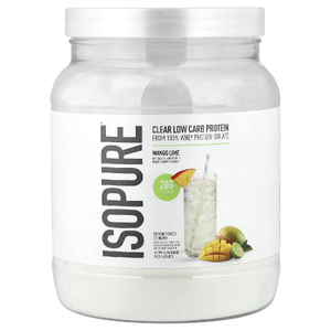 Isopure, прозрачный низкоуглеводный протеиновый порошок, манго и лайм, 400 г (14,1 унции)