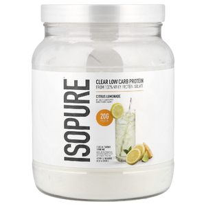 Isopure, прозрачный протеиновый порошок с низким содержанием углеводов, со вкусом лимонада, 400 г (14,1 унции)