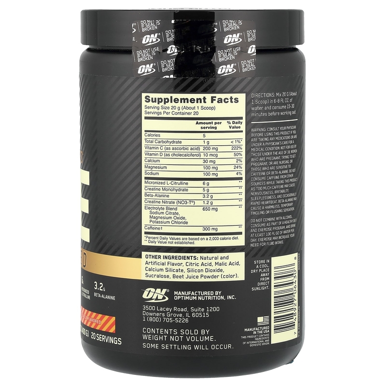 Optimum Nutrition, Gold Standard Pre Advanced, дайкири с клубникой и манго, 400 г (14,1 унции)
