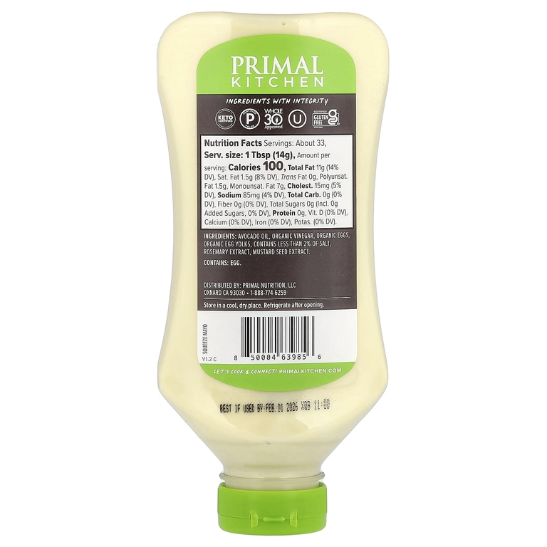 Primal Kitchen, майонез с маслом авокадо, 503 мл (17 жидк. унций)