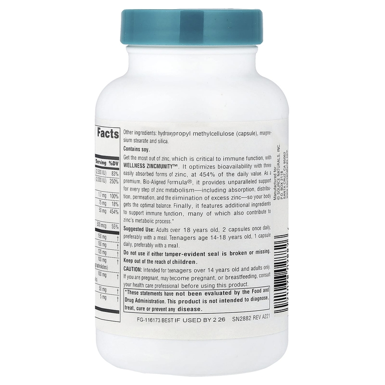 Source Naturals, Wellness ZincMunity™, 120 вегетарианских капсул