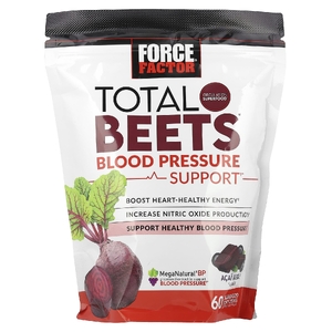 Force Factor, Total Beets®, поддержка артериального давления, ягоды асаи, 60 жевательных таблеток