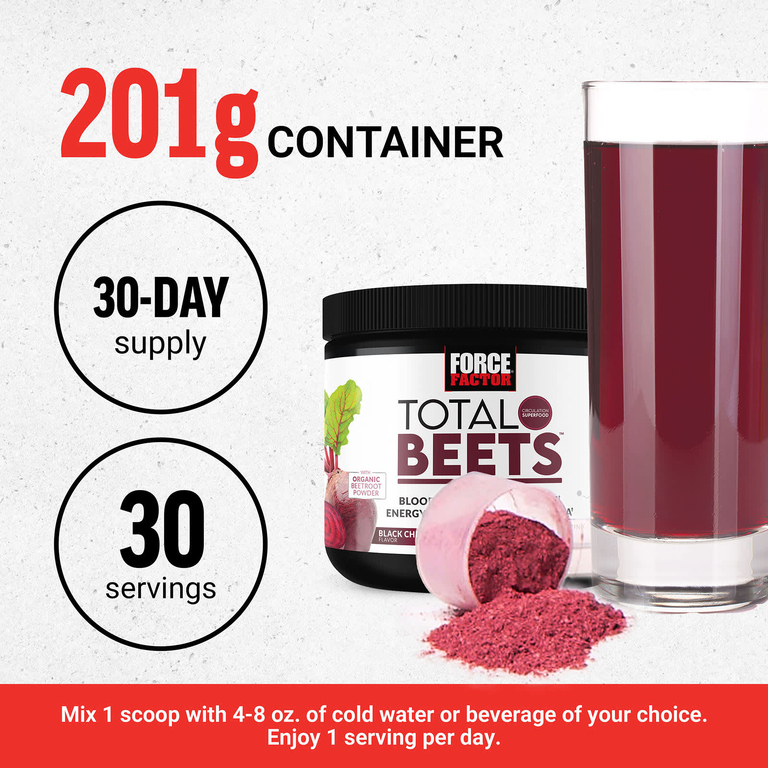 Force Factor, Total Beets®, оригинальный порошок для приготовления напитка, со вкусом черешни, 201 г (7,1 унции)