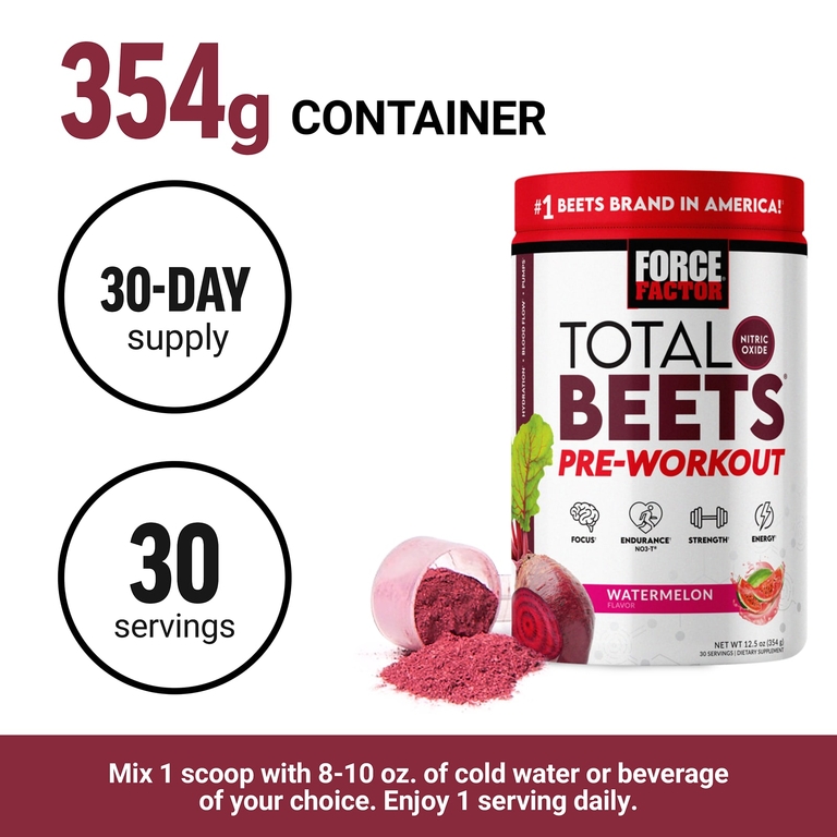 Force Factor, Total Beets, перед тренировкой, арбуз, 354 г (12,5 унции) (Товар снят с продажи) 