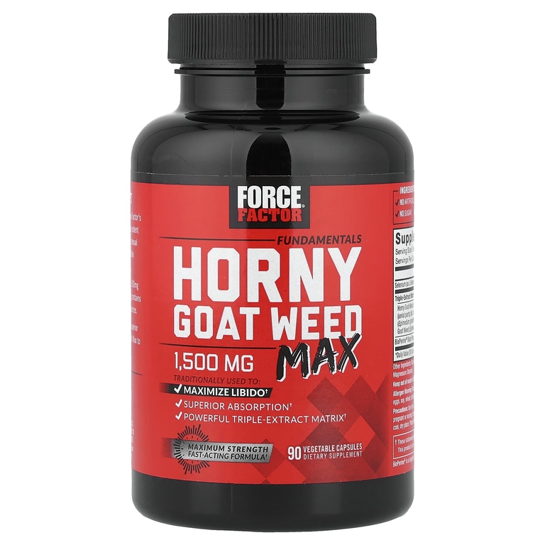 Force Factor, Fundamentals, Honey Goat Weed Max, 90 вегетарианских капсул