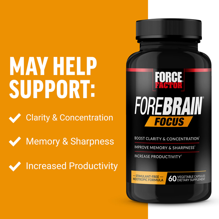 Force Factor, Forbrain® Focus, 60 растительных капсул