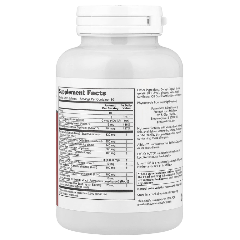 Protocol for Life Balance, Prostate-B™, с клинически доказанной эффективностью, 90 капсул