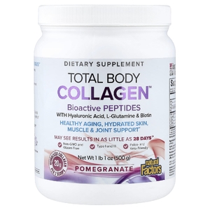 Natural Factors, Total Body Collagen™, биоактивные пептиды, со вкусом граната, 500 г (1 фунт 1 унция)