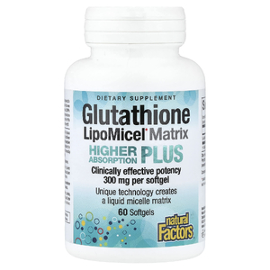 Natural Factors, Glutathione LipoMicel Matrix, 60 капсул (300 мг в каждой капсуле)
