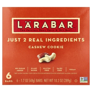 Larabar, батончик с натуральными фруктами и орехами, печенье из кешью, 6 батончиков по 48 г (1,7 унции)