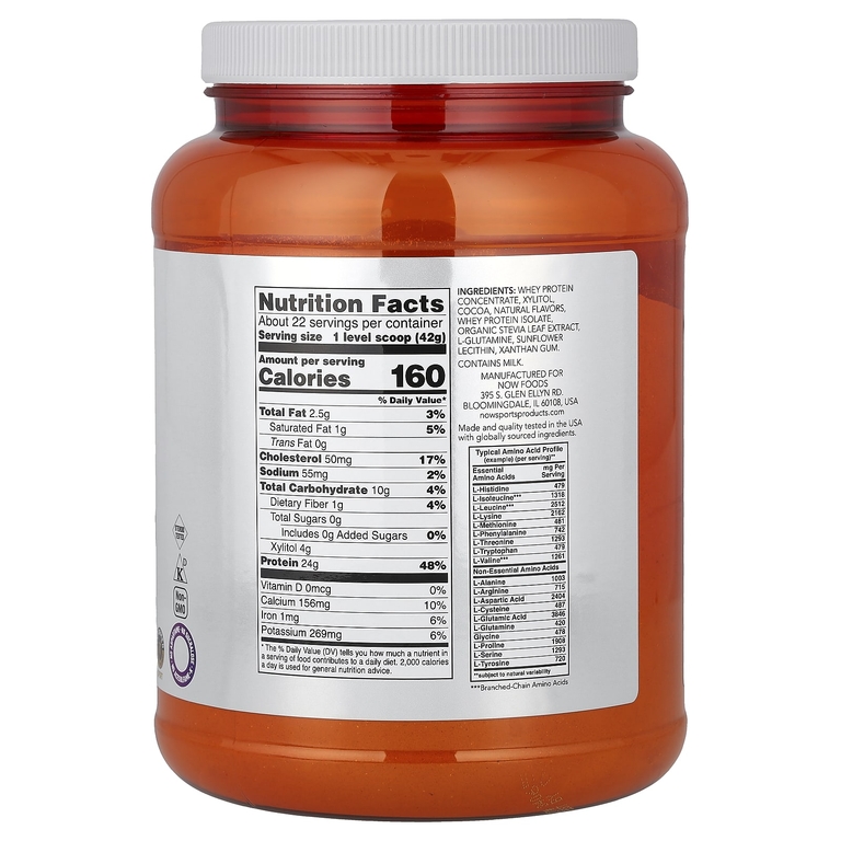 NOW Foods, Sports, сывороточный протеин в порошке, сливочно-шоколадный вкус, 907 г (2 фунта)