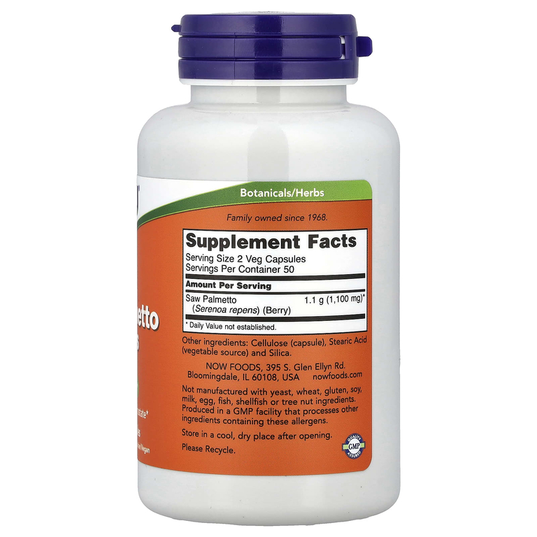 NOW Foods, Ягоды серенои, 550 мг, 100 растительных капсул