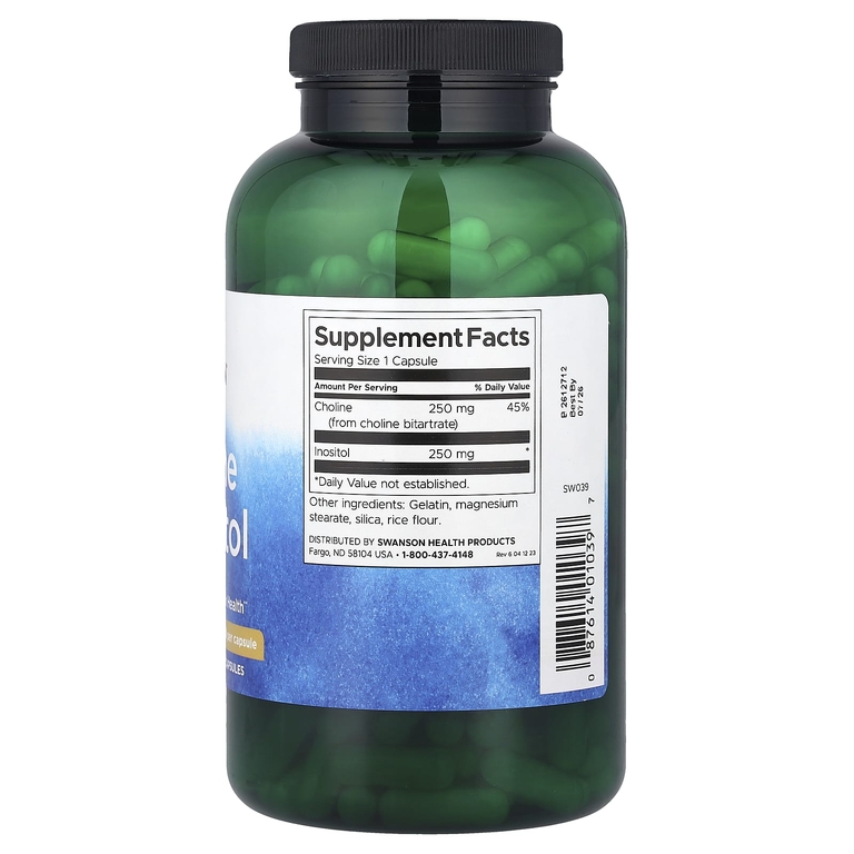 Swanson Vitamins, холин и инозитол, 250 капсул