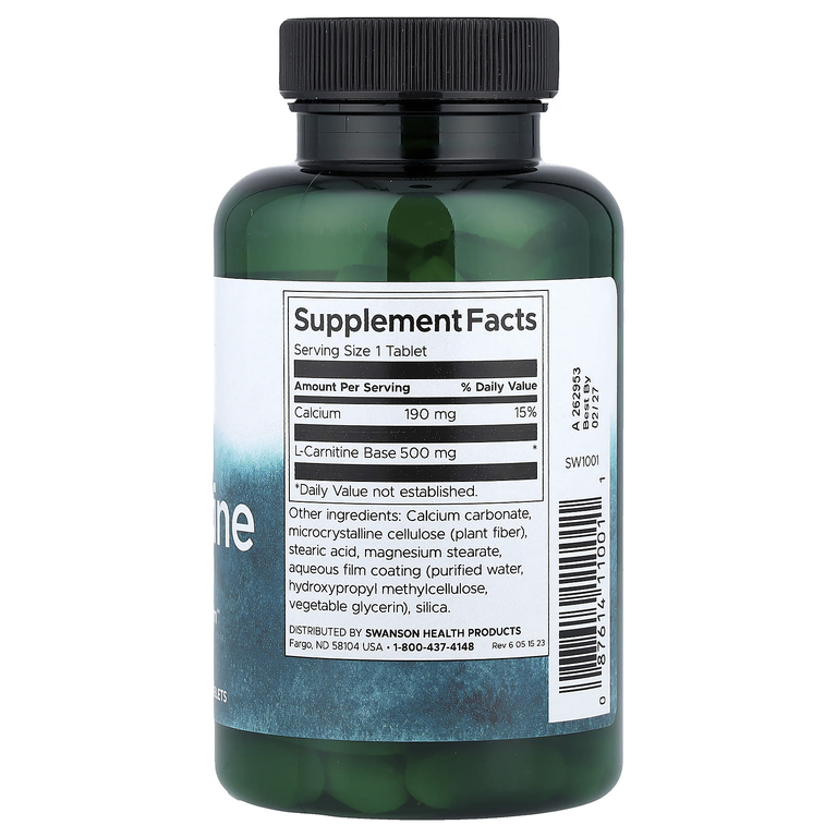Swanson Vitamins, L-карнитин, 100 таблеток