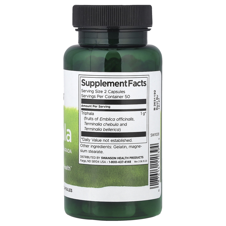 Swanson Vitamins, трифала с амлой, бибхитаки и харитаки, 500 мг, 100 капсул