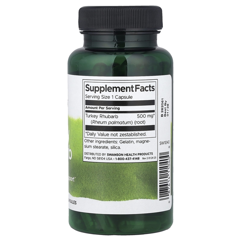 Swanson Vitamins, Ревень индейки, 500 мг, 100 капсул