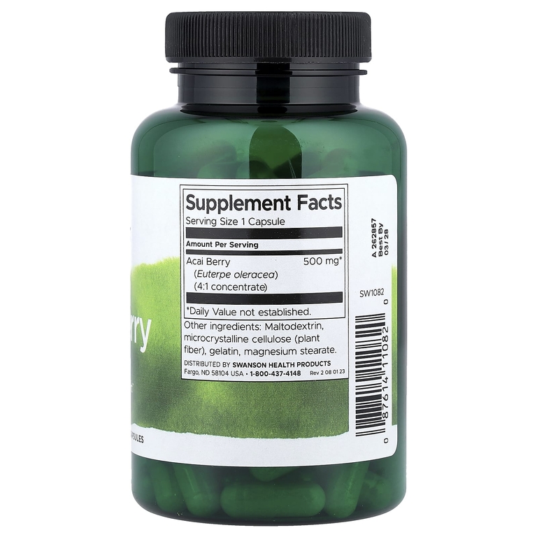 Swanson Vitamins, ягоды асаи, 500 мг, 120 капсул