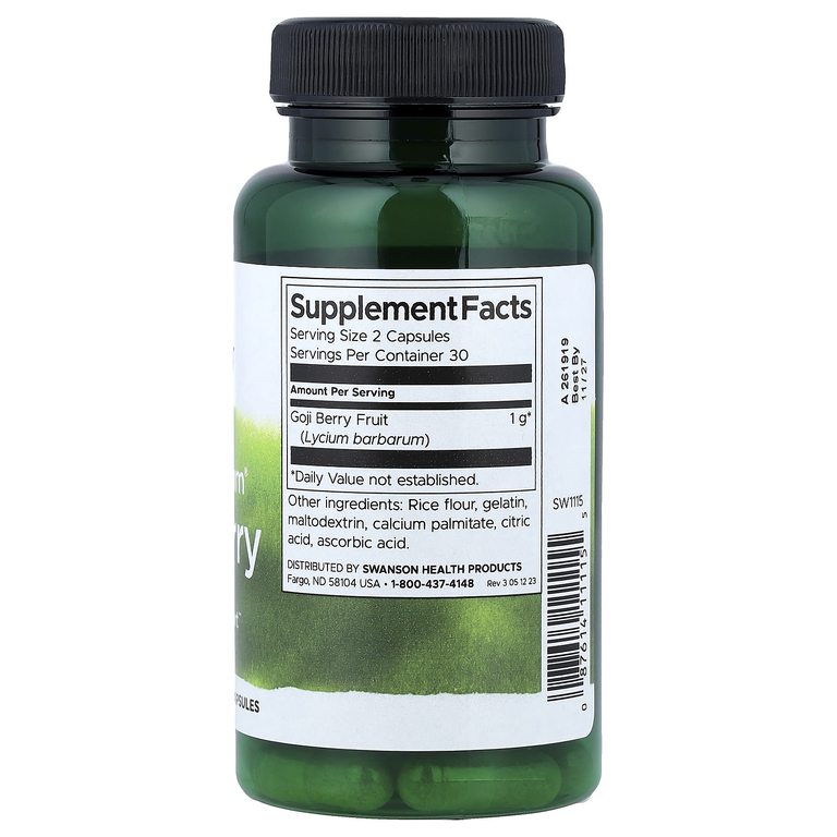 Swanson Vitamins, Full Spectrum®, ягоды годжи, 500 мг, 60 капсул