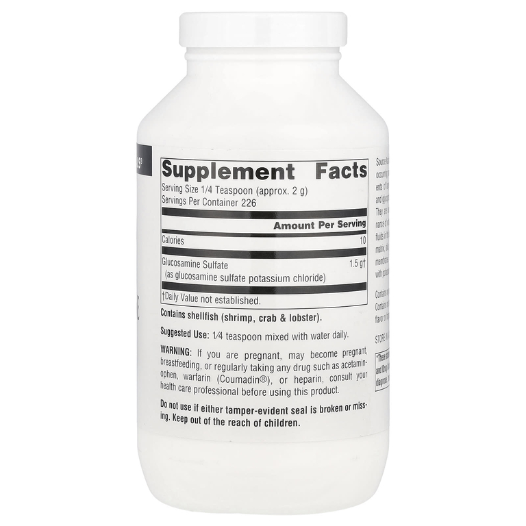 Source Naturals, Порошок сульфата глюкозамина, без натрия, 453,5 г (16 унций)