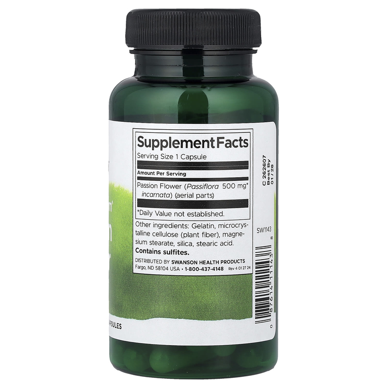 Swanson Vitamins, Full Spectrum®, пассифлора, 500 мг, 60 капсул