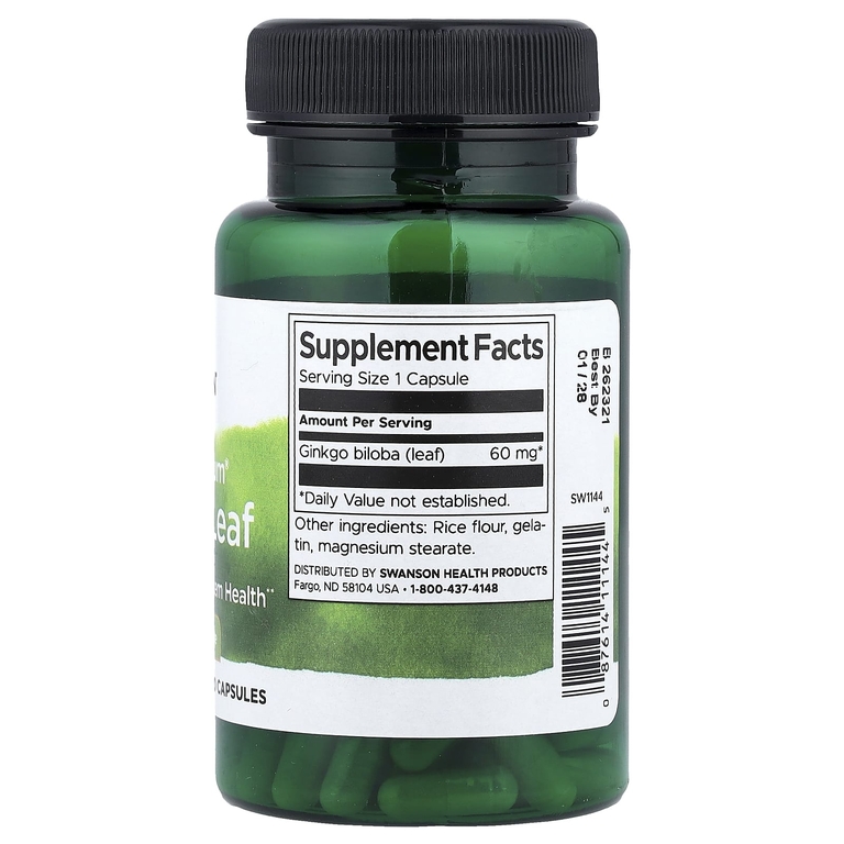 Swanson Vitamins, Full Spectrum® листья гинкго, 60 мг, 120 капсул