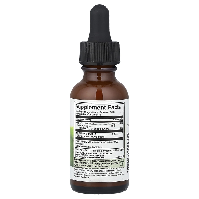 Swanson Vitamins, жидкий экстракт расторопши, без спирта и сахара, 29,6 мл (1 жидк. унция)