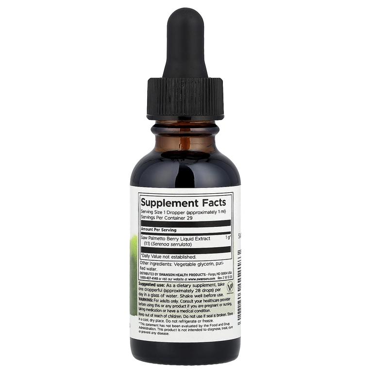 Swanson Vitamins, Жидкий экстракт серенои, без спирта и сахара, 29,6 мл (1 жидк. унц.)