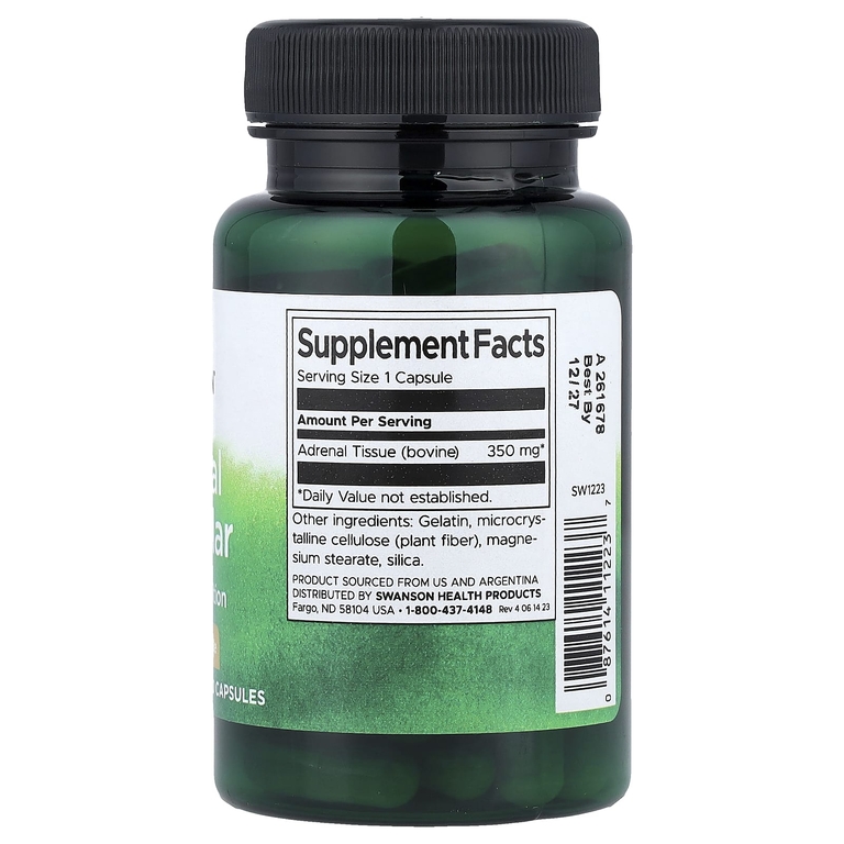 Swanson Vitamins, Надпочечники, 350 мг, 60 капсул