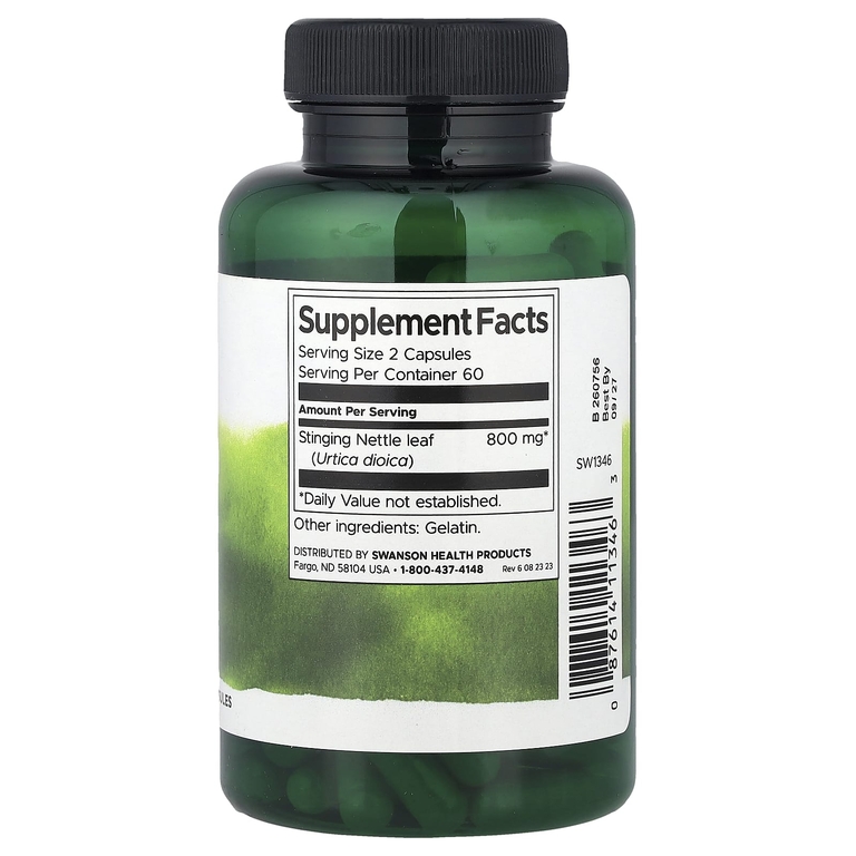 Swanson Vitamins, Листья крапивы двудомной, 400 мг, 120 капсул