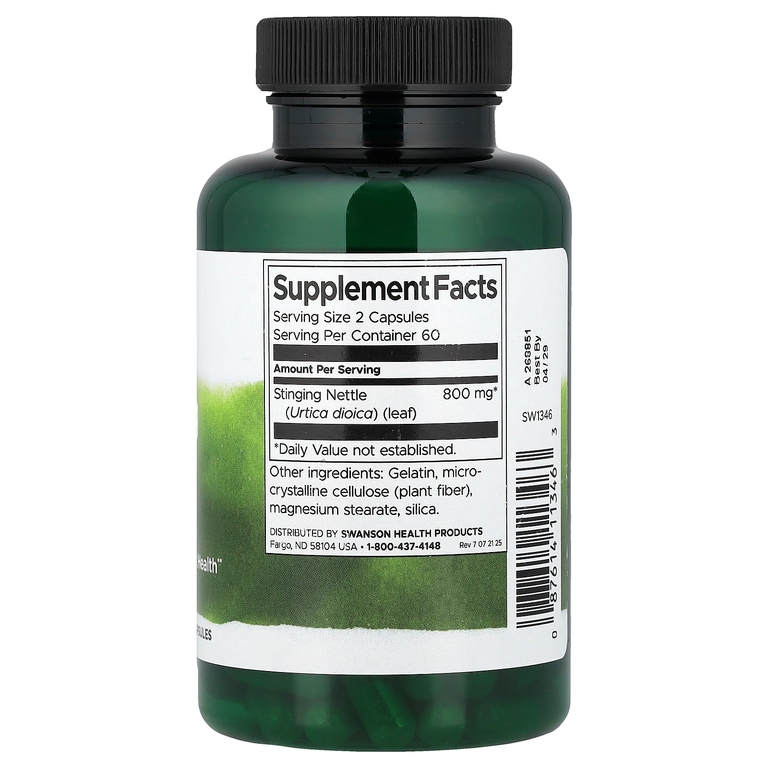 Swanson Vitamins, Листья крапивы двудомной, 400 мг, 120 капсул