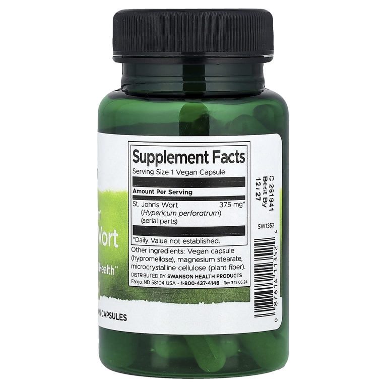 Swanson Vitamins, Full Spectrum® зверобой, 375 мг, 60 веганских капсул