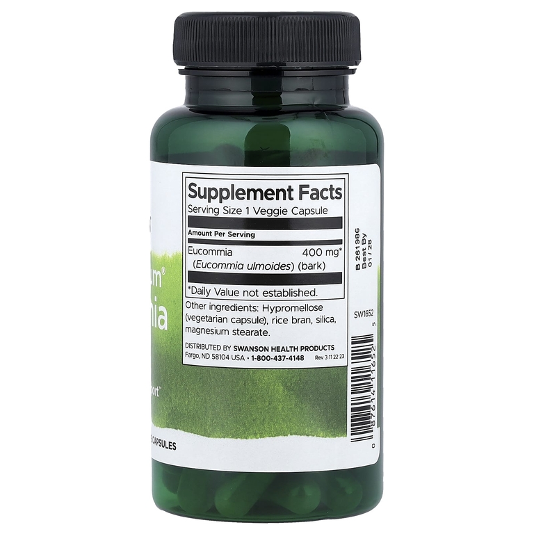 Swanson Vitamins, кора эукоммии Full Spectrum®, 400 мг, 60 растительных капсул