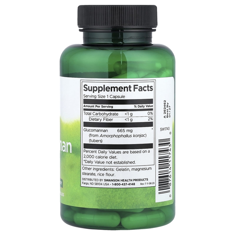 Swanson Vitamins, Глюкоманнан, 665 мг, 90 капсул
