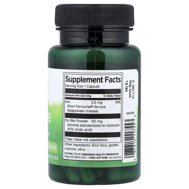 Swanson Vitamins, желчь крупного рогатого скота, 60 капсул